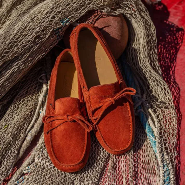 Brick-coloured Caleri men’s loafers