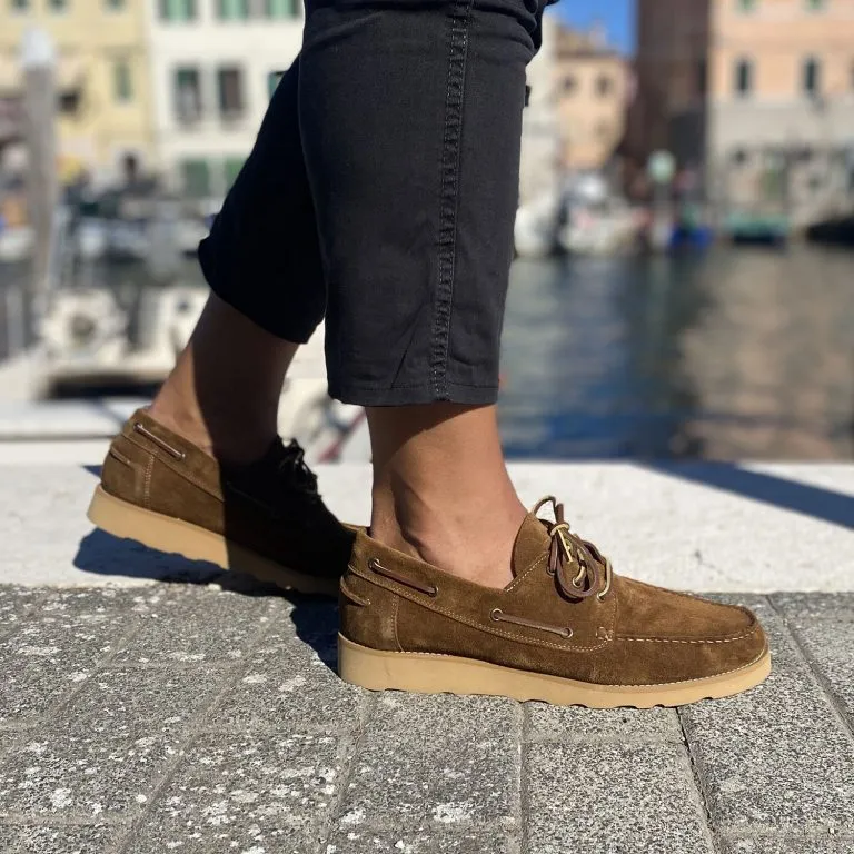 Scarpa da barca uomo Caleri color tabacco