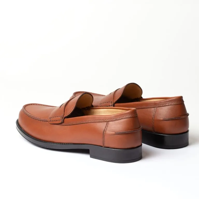 maestrale mocassino penny loafer da uomo caleri shoes caramello