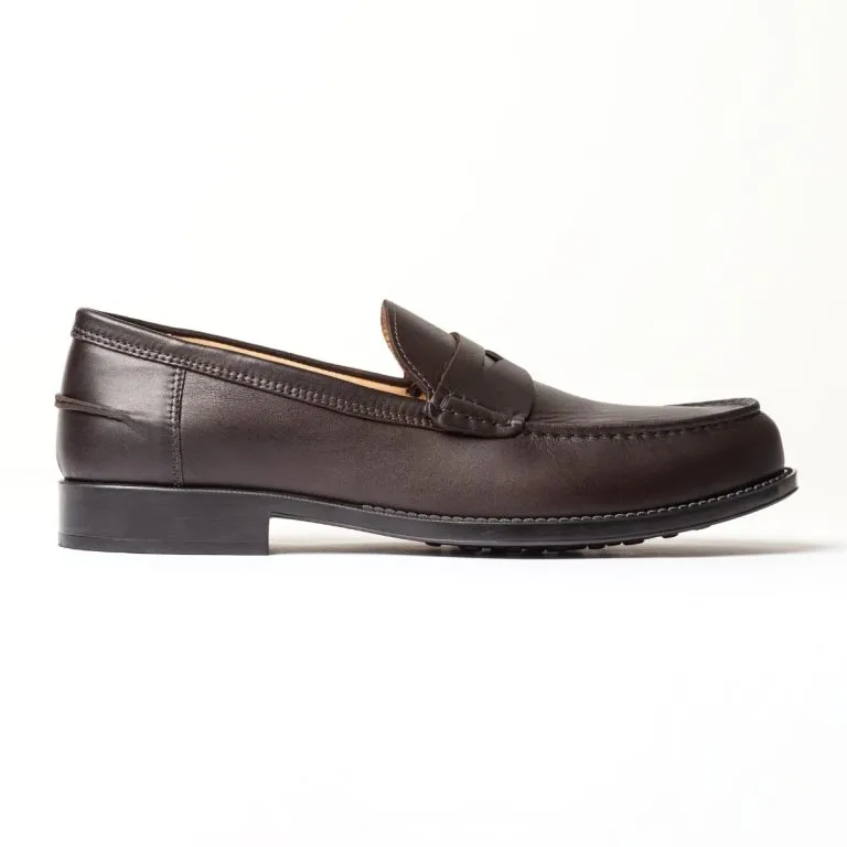 maestrale mocassino penny loafer da uomo caleri shoes fondente