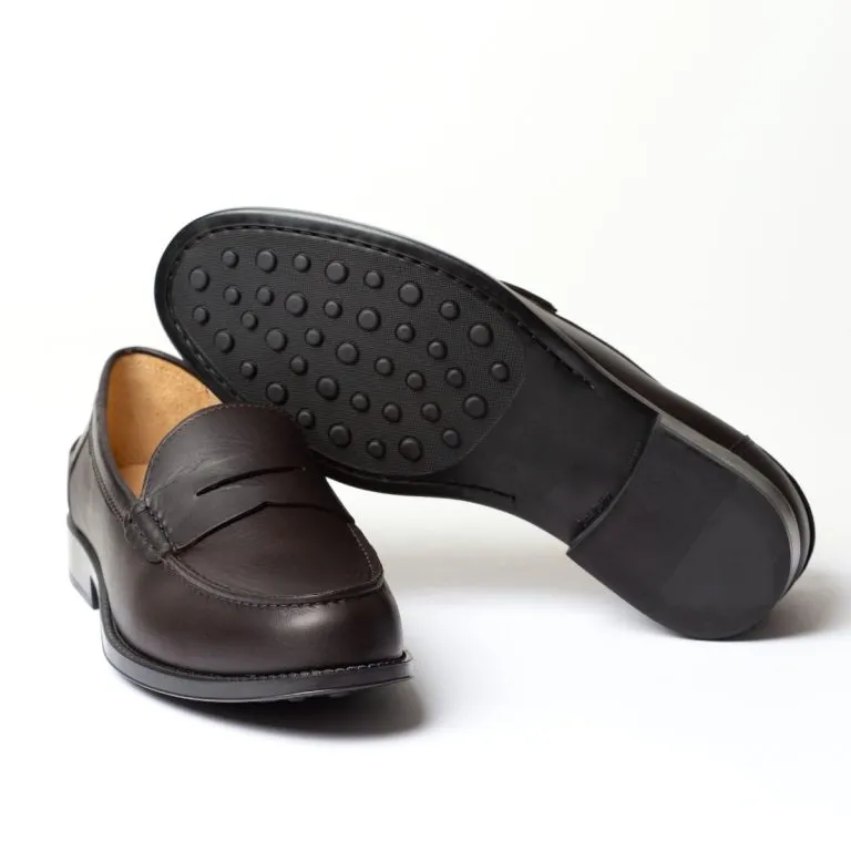 maestrale mocassino penny loafer da uomo caleri shoes fondente