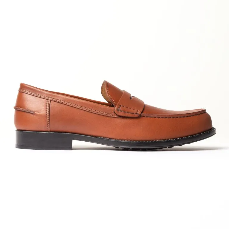 maestrale mocassino penny loafer da uomo caleri shoes caramello