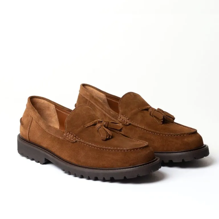 mocassini con nappine linea zefiro caleri shoes caffè