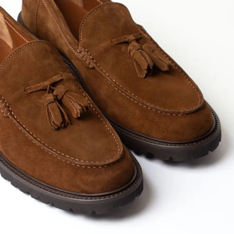 mocassini con nappine linea zefiro caleri shoes caffè