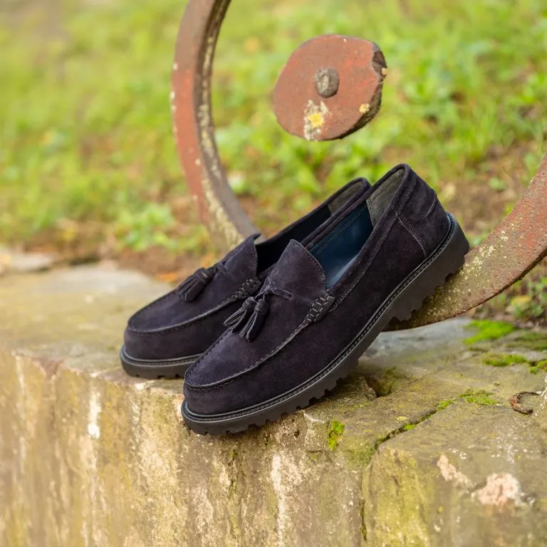 mocassini con nappine linea zefiro caleri shoes notte